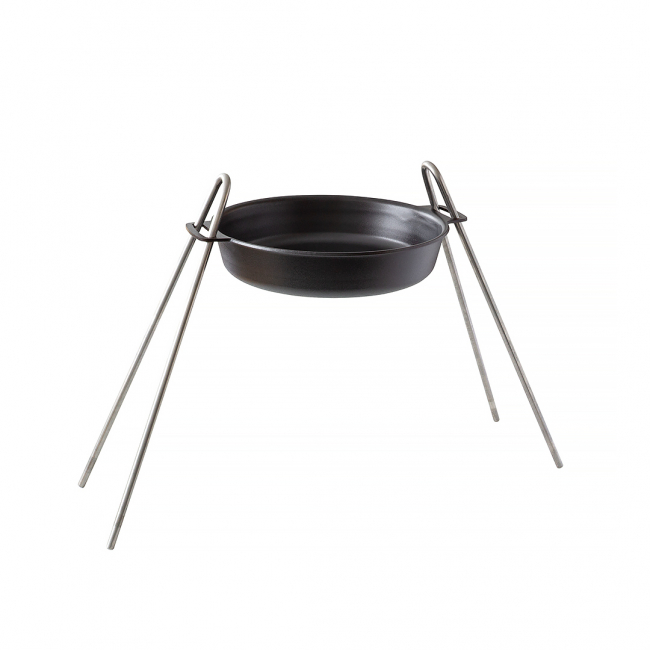 Pakke Stekepanne/Paiform 24 cm og Ildstativ
