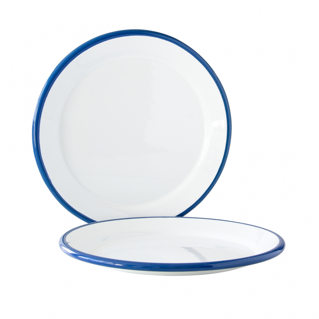 Tallerken 25 cm, White-Blue