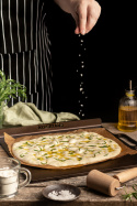 Bake-/pizzastål med opphøyd kant, karbonstål, 37x32