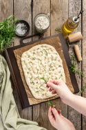 Bake-/pizzastål med opphøyd kant, karbonstål, 37x32